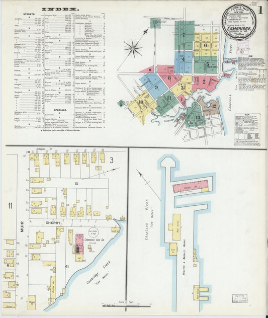 Complete Set - Dorchester, Maryland - 1901 - Sanborn Fire Insurance Map (All Sheets) - Complete Set of 13 Sanborn map sheets