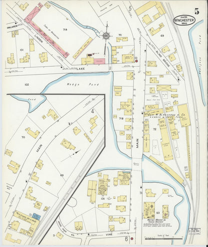 Sanborn Fire Insurance Map from Winchester, Middlesex County, Massachusetts (1916), Sheet #0005 - Complete Map Set gallery image, historic Sanborn map, vintage wall art, Massachusetts Massachusetts