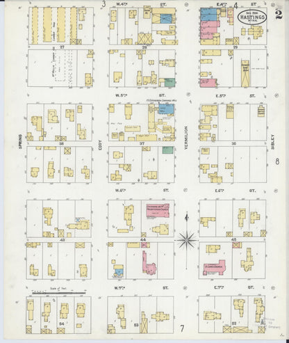 Sanborn Fire Insurance Map from Hastings, Dakota County, Minnesota (1904), Sheet #0002 - Complete Map Set gallery image, historic Sanborn map, vintage wall art, Minnesota Minnesota