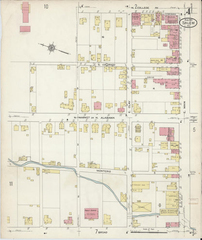 Sanborn Fire Insurance Map from Salem, Independent Cities, Virginia (1913), Sheet #0004 - Complete Map Set gallery image, historic Sanborn map, vintage wall art, Virginia Virginia