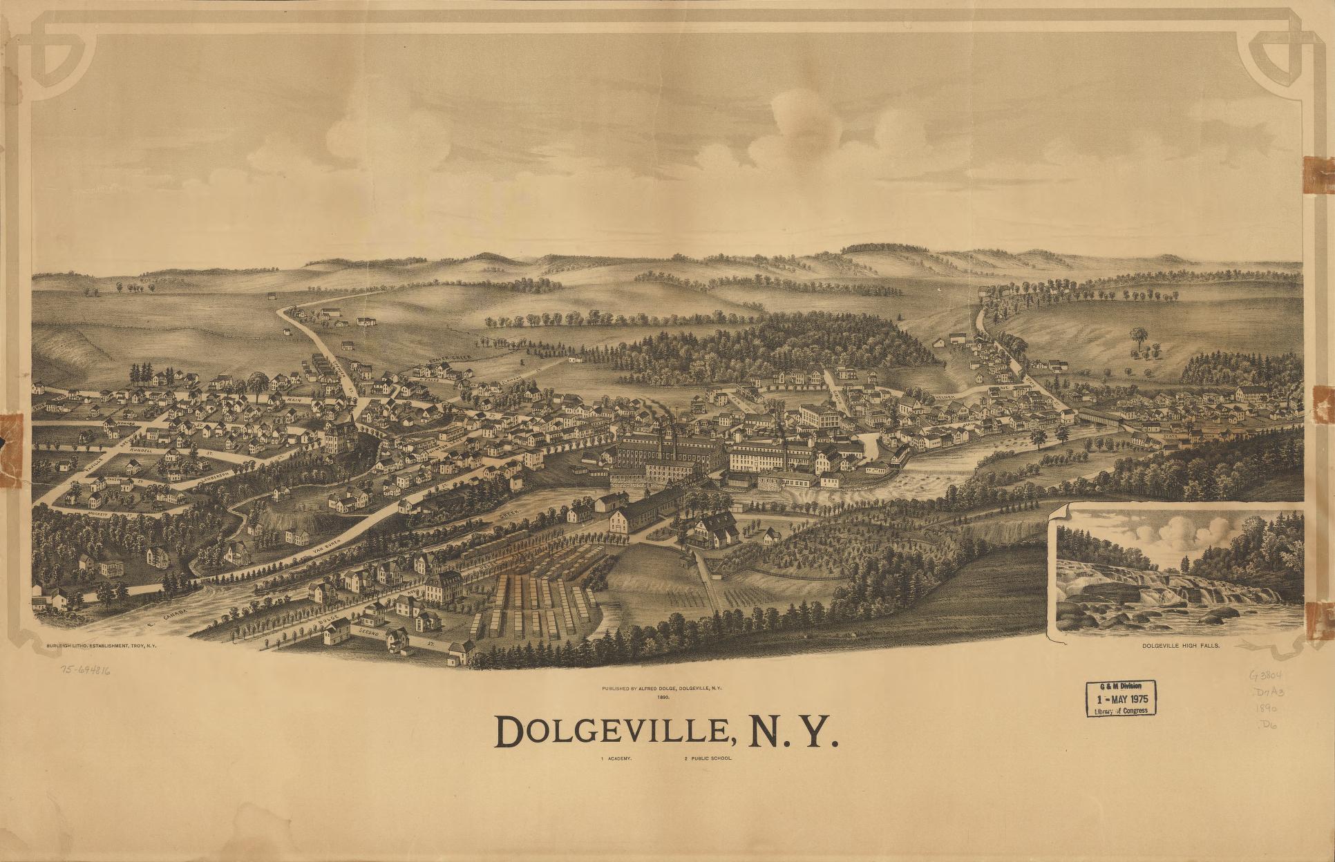 Dolgeville, N.Y. (1890) – Historic Bird’s-Eye View Panorama Print