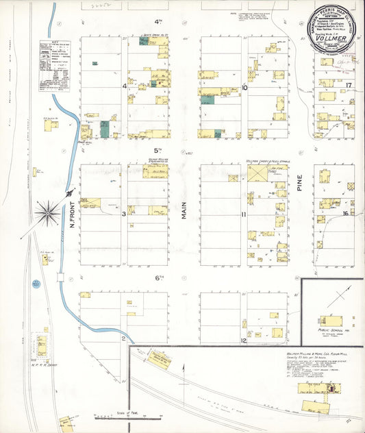 Sanborn Fire Insurance Map from Vollmer, Latab County, Idaho (1896), Sheet #0001 - Historic Sanborn Fire Insurance Map Print, vintage old map wall art, antique decor, genealogy gift, Idaho Idaho map