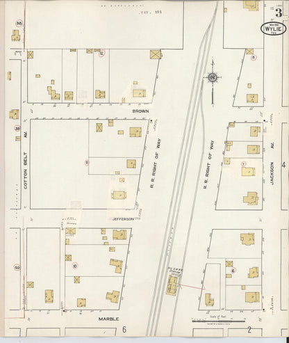 Sanborn Fire Insurance Map from Wylie, Collin County, Texas (1934), Sheet #0003 - Complete Map Set gallery image, historic Sanborn map, vintage wall art, Texas Texas