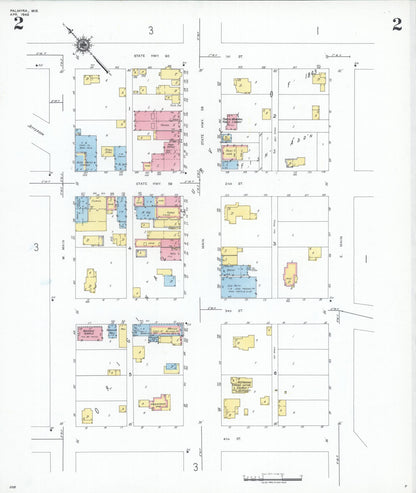 Sanborn Fire Insurance Map from Palmyra, Jefferson County, Wisconsin (1949), Sheet #0002 - Historic Sanborn Fire Insurance Map Print, vintage old map wall art, antique decor, genealogy gift, Wisconsin Wisconsin map