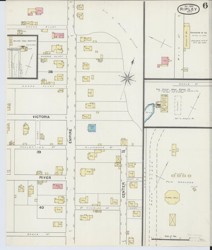 Sanborn Fire Insurance Map from Ripley, Brown County, Ohio (1890), Sheet #0006 - Complete Map Set gallery image, historic Sanborn map, vintage wall art, Ohio Ohio