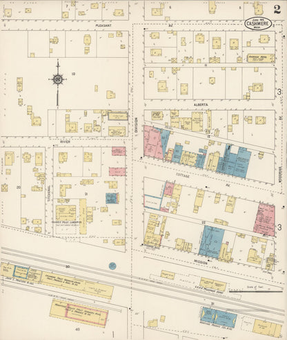 Sanborn Fire Insurance Map from Cashmere, Chelan County, Washington (1915), Sheet #0002 - Complete Map Set gallery image, historic Sanborn map, vintage wall art, Washington Washington