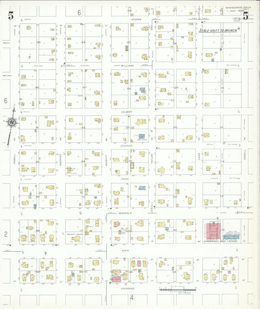 Sanborn Fire Insurance Map from Wynnewood, Garvin County, Oklahoma (1942), Sheet #0005 - Historic Sanborn Fire Insurance Map Print, vintage old map wall art, antique decor, genealogy gift, Oklahoma Oklahoma map