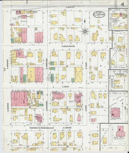 Sanborn Fire Insurance Map from Clinton, De Witt County, Illinois (1904), Sheet #0004 - Complete Map Set gallery image, historic Sanborn map, vintage wall art, Illinois Illinois