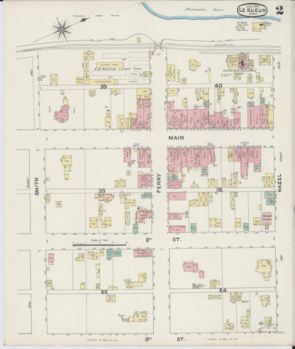 Sanborn Fire Insurance Map from Le Sueur, Le Sueur County, Minnesota (1890), Sheet #0002 - Complete Map Set gallery image, historic Sanborn map, vintage wall art, Minnesota Minnesota