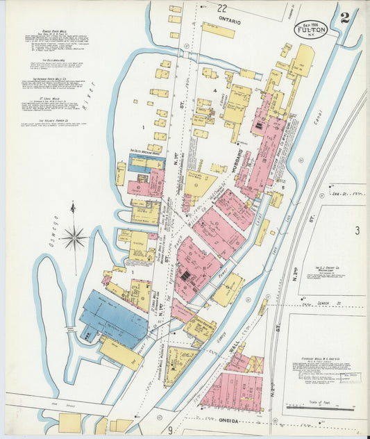 Sanborn Fire Insurance Map from Fulton, Oswego County, New York (1906), Sheet #0002 - Complete Map Set gallery image, historic Sanborn map, vintage wall art, New York New York