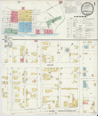Sanborn Fire Insurance Map from Cannelton, Perry County, Indiana (1898), Sheet #0001 - Complete Map Set gallery image, historic Sanborn map, vintage wall art, Indiana Indiana
