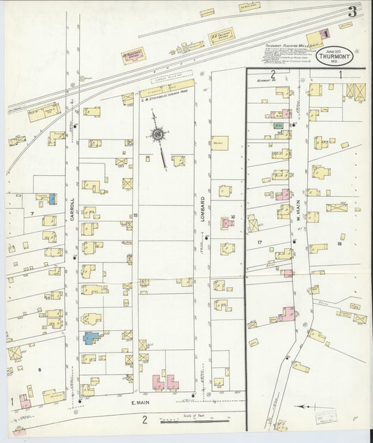 Sanborn Fire Insurance Map from Thurmont, Frederick County, Maryland (1910), Sheet #0003 - Historic Sanborn Fire Insurance Map Print, vintage old map wall art