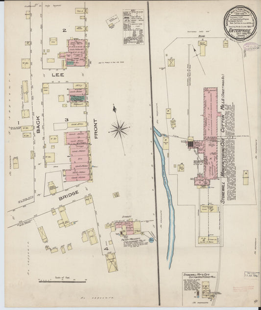 Sanborn Fire Insurance Map from Enterprize, Clarke County, Mississippi (1885), Sheet #0001 - Historic Sanborn Fire Insurance Map Print, vintage old map wall art, antique decor, genealogy gift, Mississippi Mississippi map