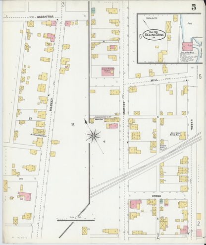Sanborn Fire Insurance Map from Selins Grove, Snyder County, Pennsylvania (1905), Sheet #0005 - Complete Map Set gallery image, historic Sanborn map, vintage wall art, Pennsylvania Pennsylvania
