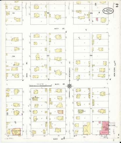 Sanborn Fire Insurance Map from Holton, Jackson County, Kansas (1911), Sheet #0002 - Complete Map Set gallery image, historic Sanborn map, vintage wall art, Kansas Kansas