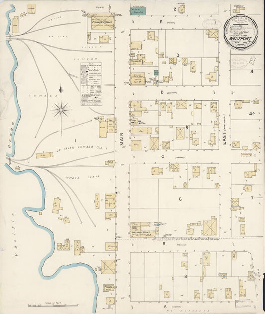 Sanborn Fire Insurance Map from Westport, Mendocino County, California. (1898) – Historic Sanborn Fire Insurance Map Print