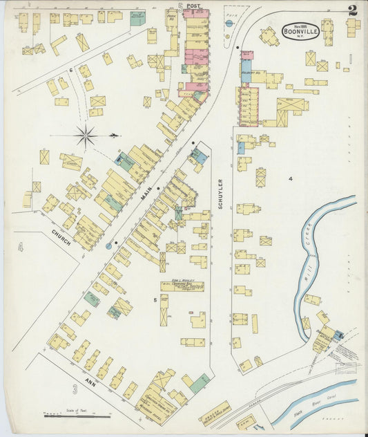 Sanborn Fire Insurance Map from Boonville, Oneida County, New York (1895), Sheet #0002 - Historic Sanborn Fire Insurance Map Print, vintage old map wall art, antique decor, genealogy gift, New York New York map