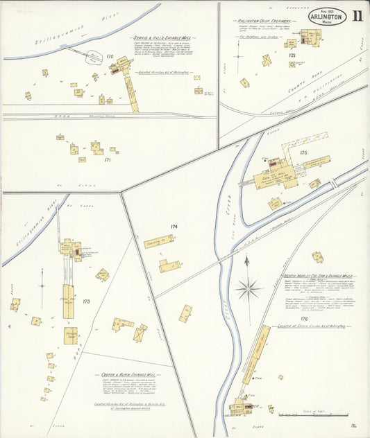 Sanborn Fire Insurance Map from Arlington, Snohomish County, Washington (1905), Sheet #0011 - Historic Sanborn Fire Insurance Map Print, vintage old map wall art, antique decor, genealogy gift, Washington Washington map