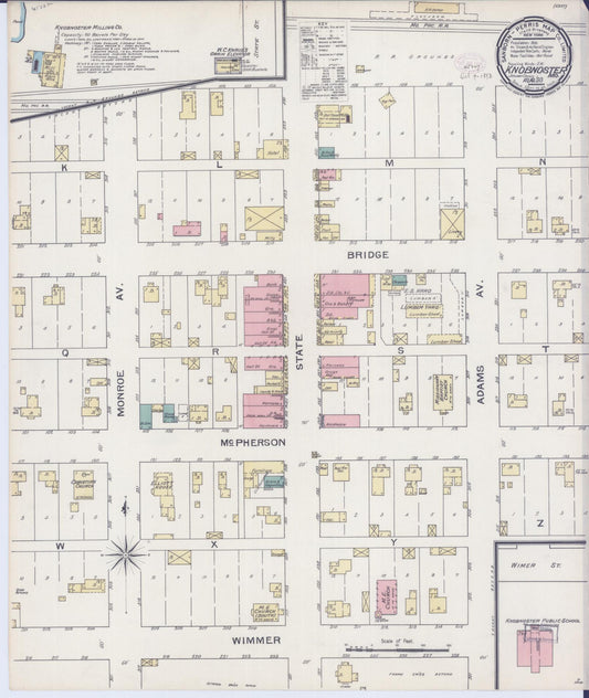 Sanborn Fire Insurance Map from Knobnoster, Johnson County, Missouri (1893), Sheet #0001 - Historic Sanborn Fire Insurance Map Print, vintage old map wall art, antique decor, genealogy gift, Missouri Missouri map