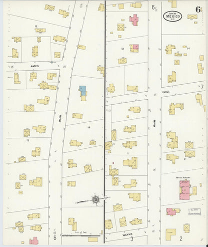 Sanborn Fire Insurance Map from Mexico, Oswego County, New York (1911), Sheet #0006 - Complete Map Set gallery image, historic Sanborn map, vintage wall art, New York New York