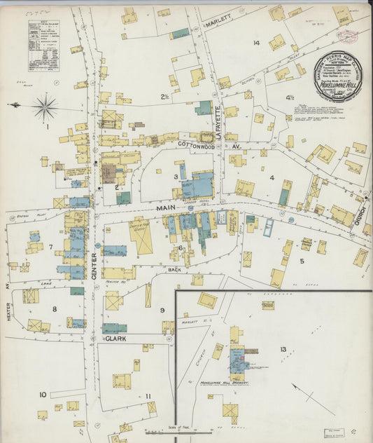 Sanborn Fire Insurance Map from Mokelumne Hill, Calaveras County, California (1895), Sheet #0001 - Historic Sanborn Fire Insurance Map Print, vintage old map wall art, antique decor, genealogy gift, California California map