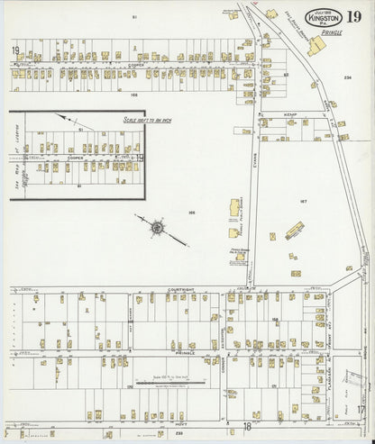 Sanborn Fire Insurance Map from Kingston, Luzerne County, Pennsylvania (1919), Sheet #0019 - Complete Map Set gallery image, historic Sanborn map, vintage wall art, Pennsylvania Pennsylvania