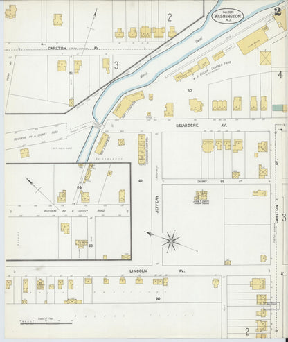 Sanborn Fire Insurance Map from Washington, Warren County, New Jersey (1902), Sheet #0002 - Complete Map Set gallery image, historic Sanborn map, vintage wall art, Washington Washington