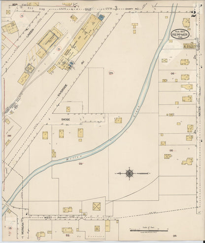 Sanborn Fire Insurance Map from Heppner, Morrow County, Oregon (1932), Sheet #0002 - Complete Map Set gallery image, historic Sanborn map, vintage wall art, Oregon Oregon
