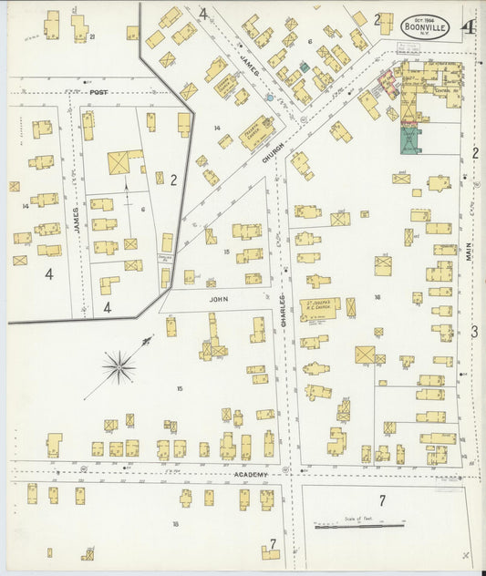 Sanborn Fire Insurance Map from Boonville, Oneida County, New York (1904), Sheet #0004 - Historic Sanborn Fire Insurance Map Print, vintage old map wall art, antique decor, genealogy gift, New York New York map