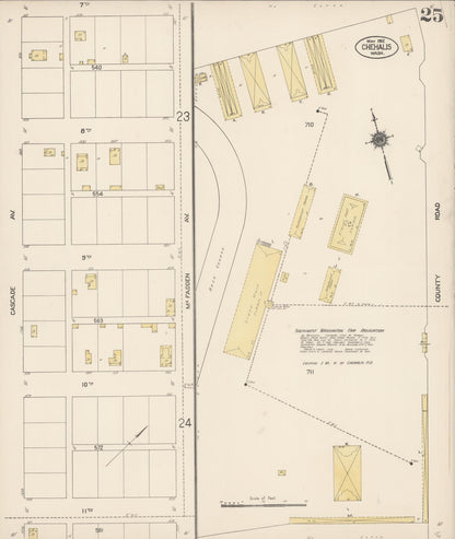 Sanborn Fire Insurance Map from Chehalis, Lewis County, Washington (1912), Sheet #0025 - Complete Map Set gallery image, historic Sanborn map, vintage wall art, Washington Washington