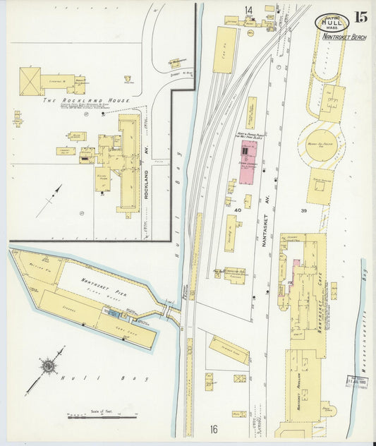 Sanborn Fire Insurance Map from Hull, Plymouth County, Massachusetts (1910), Sheet #0015 - Historic Sanborn Fire Insurance Map Print, vintage old map wall art, antique decor, genealogy gift, Massachusetts Massachusetts map