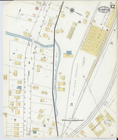 Sanborn Fire Insurance Map from Evanston, Uinta County, Wyoming (1920), Sheet #0012 - Complete Map Set gallery image, historic Sanborn map, vintage wall art, Wyoming Wyoming