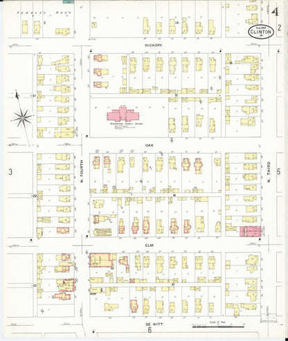 Sanborn Fire Insurance Map from Clinton, Clinton County, Iowa (1909), Sheet #0004 - Historic Sanborn Fire Insurance Map Print