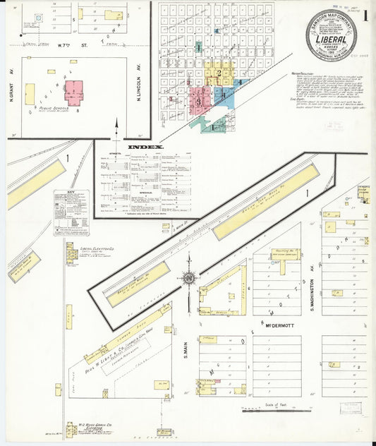 Sanborn Fire Insurance Map from Liberal, Seward County, Kansas. (1911) – Historic Sanborn Fire Insurance Map Print
