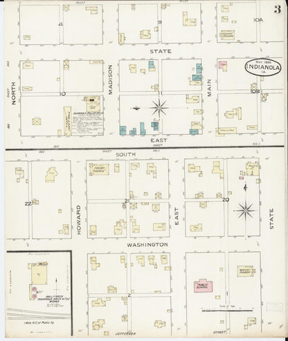 Sanborn Fire Insurance Map from Indianola, Warren County, Iowa (1886), Sheet #0003 - Historic Sanborn Fire Insurance Map Print