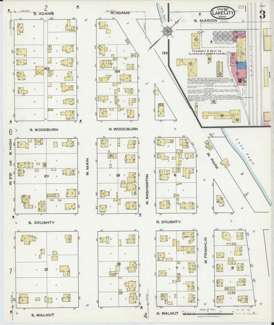 Sanborn Fire Insurance Map from Lake City, Wabasha County, Minnesota (1921), Sheet #0003 - Historic Sanborn Fire Insurance Map Print, vintage old map wall art, antique decor, genealogy gift, Minnesota Minnesota map
