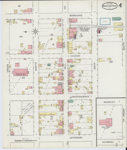 Sanborn Fire Insurance Map from Mascoutah, Saint Clair County, Illinois (1894), Sheet #0004 - Historic Sanborn Fire Insurance Map Print, vintage old map wall art, antique decor, genealogy gift, Illinois Illinois map