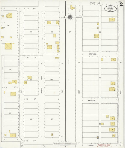 Sanborn Fire Insurance Map from Dixon, Solano County, California (1921), Sheet #0002 - Complete Map Set gallery image, historic Sanborn map, vintage wall art, California California