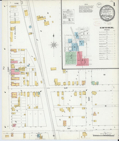Sanborn Fire Insurance Map from Montgomery, Le Sueur  County, Minnesota (1899), Sheet #0001 - Complete Map Set gallery image, historic Sanborn map, vintage wall art, Minnesota Minnesota