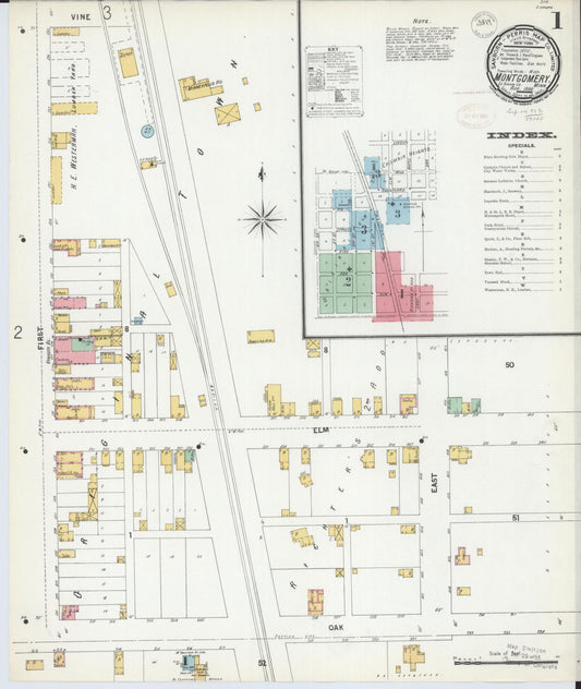 Sanborn Fire Insurance Map from Montgomery, Le Sueur  County, Minnesota (1899), Sheet #0001 - Complete Map Set gallery image, historic Sanborn map, vintage wall art, Minnesota Minnesota