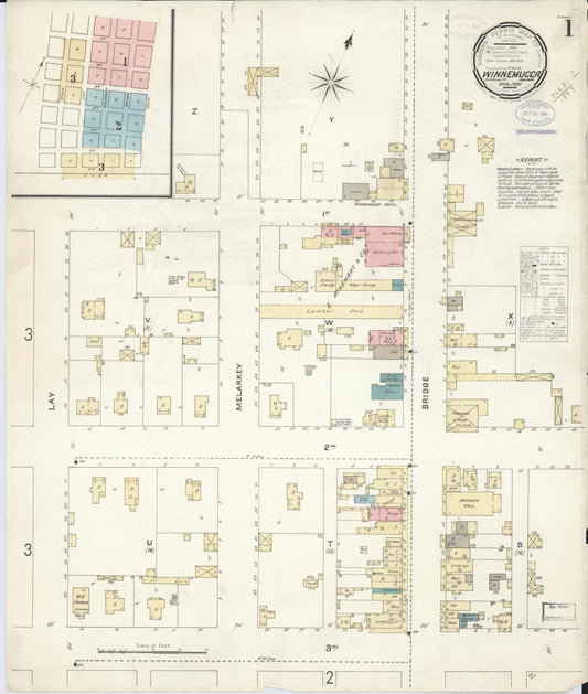 Sanborn Fire Insurance Map from Winnemucca, Humboldt County, Nevada. (1897) – Historic Sanborn Fire Insurance Map Print