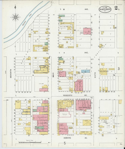 Sanborn Fire Insurance Map from Kingfisher, Kingfisher County, Oklahoma (1898), Sheet #0002 - Complete Map Set gallery image, historic Sanborn map, vintage wall art, Oklahoma Oklahoma