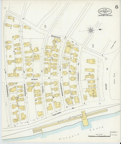 Sanborn Fire Insurance Map from Cottage City, Dukes County, Massachusetts (1898), Sheet #0006 - Complete Map Set gallery image, historic Sanborn map, vintage wall art, Massachusetts Massachusetts