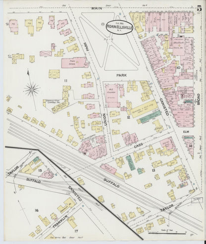 Sanborn Fire Insurance Map from Hornell, Steuben County, New York (1888), Sheet #0005 - Complete Map Set gallery image, historic Sanborn map, vintage wall art, New York New York