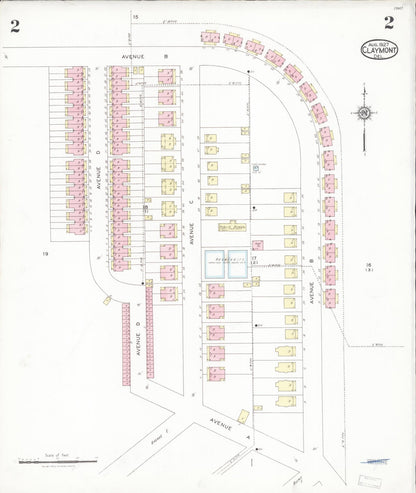 Sanborn Fire Insurance Map from Claymont, New Castle County, Delaware (1927), Sheet #0002 - Complete Map Set gallery image, historic Sanborn map, vintage wall art, Delaware Delaware