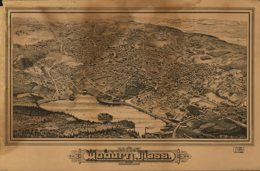 Woburn, Mass., 1883 (1883) – Historic Bird’s-Eye View Panorama Print
