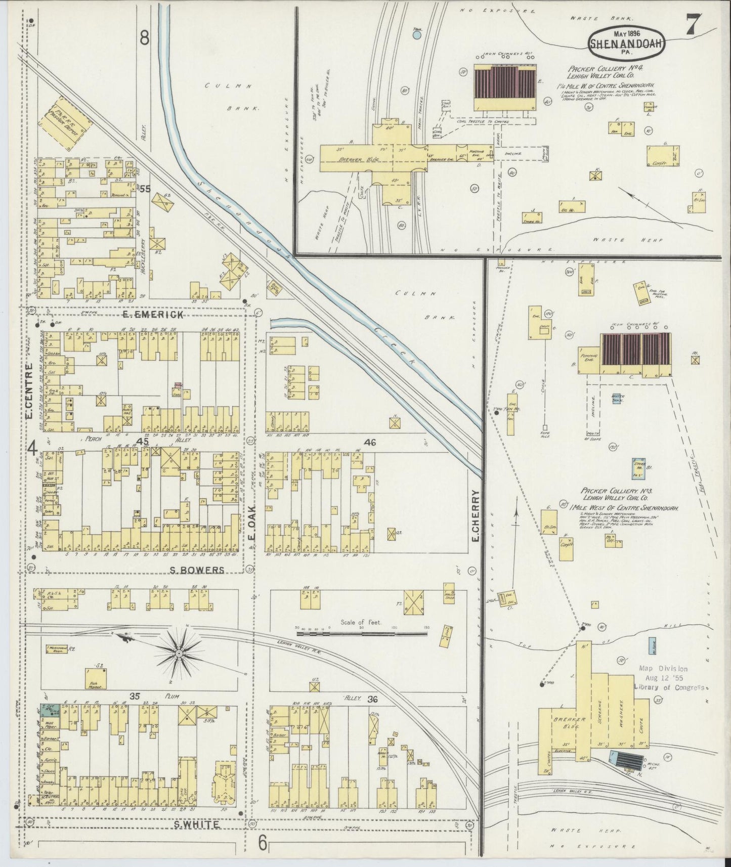 Sanborn Fire Insurance Map from Shenandoah, Schuylkill County, Pennsylvania (1896), Sheet #0007 - Complete Map Set gallery image, historic Sanborn map, vintage wall art, Pennsylvania Pennsylvania