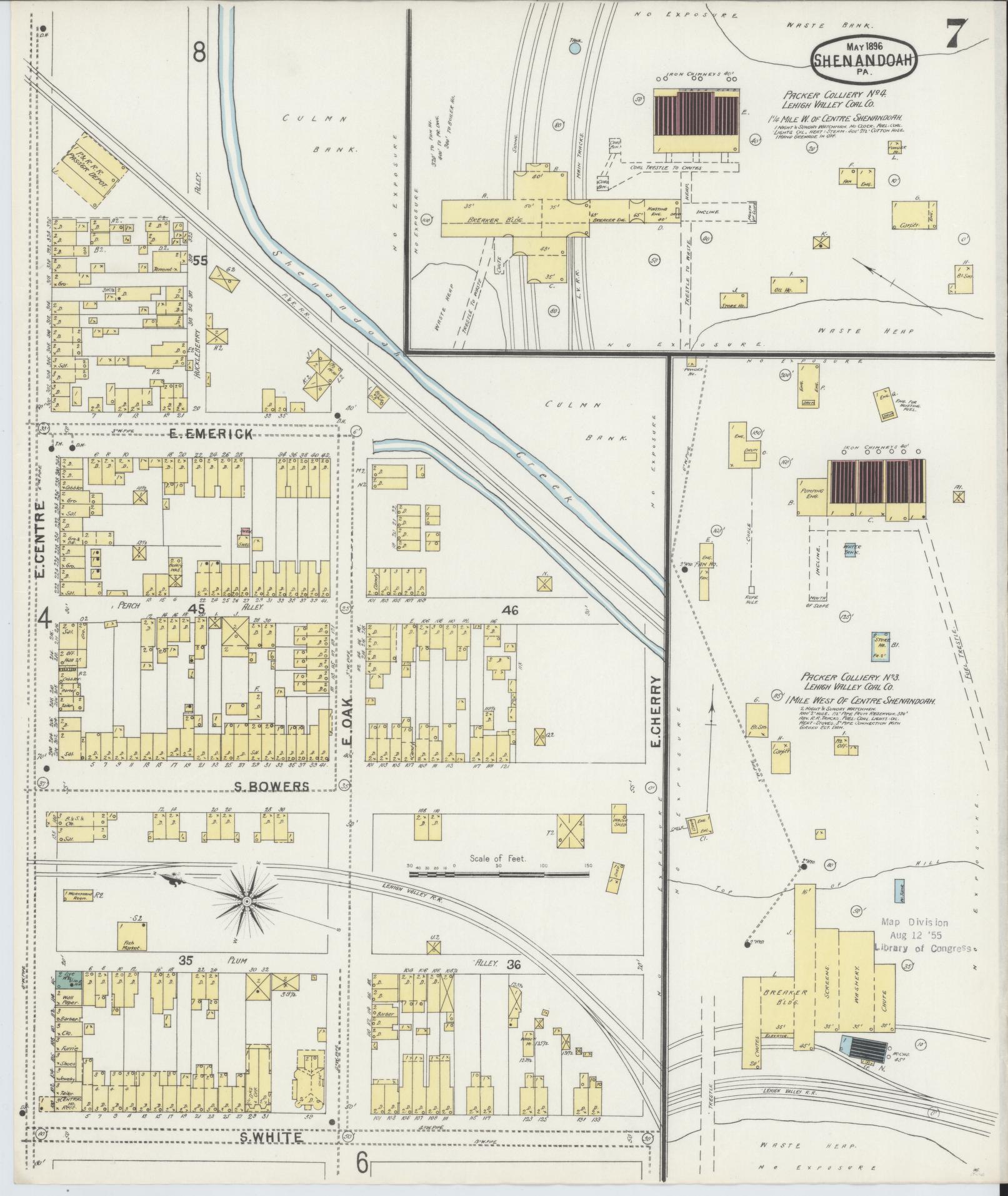 Sanborn Fire Insurance Map from Shenandoah, Schuylkill County, Pennsylvania (1896), Sheet #0007 - Complete Map Set gallery image, historic Sanborn map, vintage wall art, Pennsylvania Pennsylvania