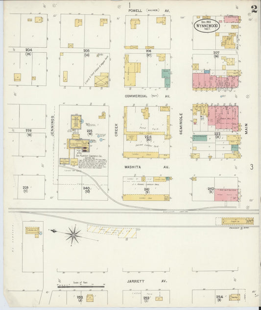Sanborn Fire Insurance Map from Wynnewood, Garvin County, Oklahoma (1903), Sheet #0002 - Historic Sanborn Fire Insurance Map Print, vintage old map wall art, antique decor, genealogy gift, Oklahoma Oklahoma map