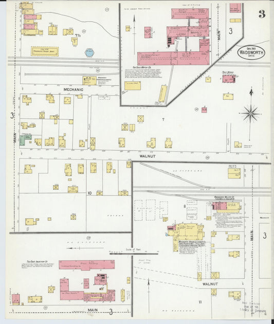 Sanborn Fire Insurance Map from Wadsworth, Medina County, Ohio (1901), Sheet #0003 - Historic Sanborn Fire Insurance Map Print, vintage old map wall art, antique decor, genealogy gift, Ohio Ohio map